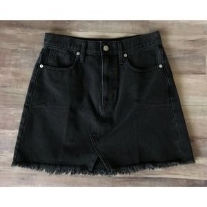 Madewell Rigid Denim A-Line Fringe Skirt sz 27